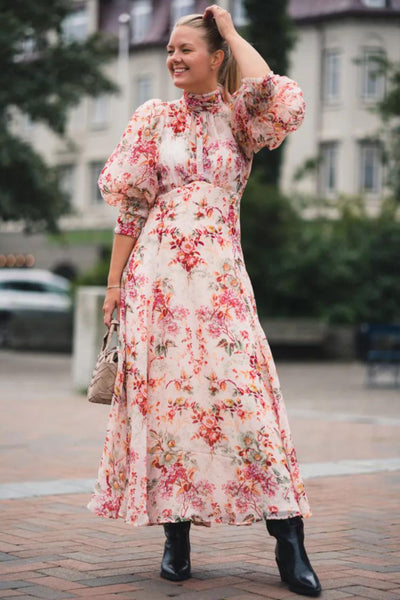 Organza Midi Dress - Pink Blossom