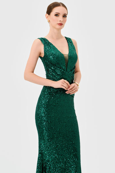 Paislee Sequin Maxi - Emerald