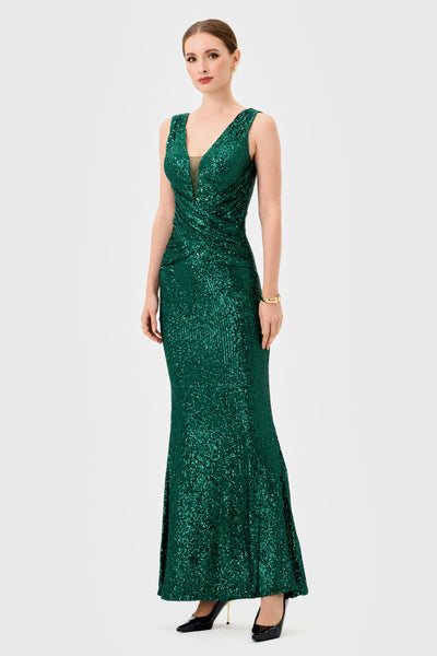 Paislee Sequin Maxi - Emerald