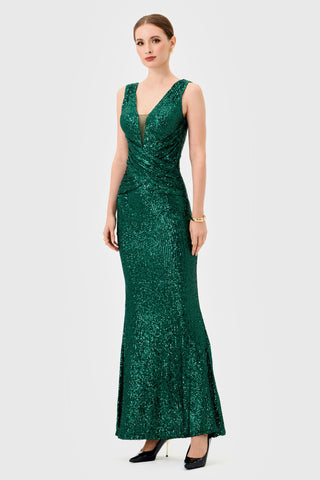Paislee Sequin Maxi - Emerald