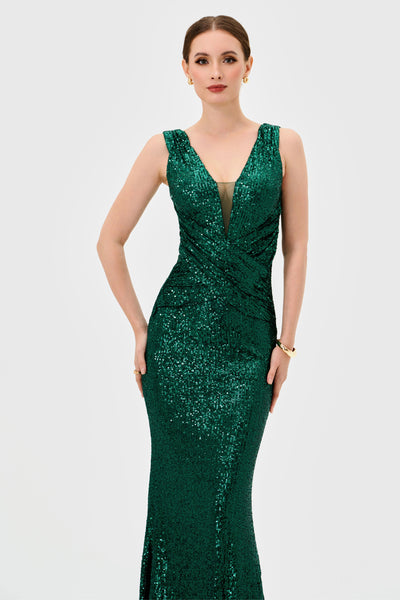 Paislee Sequin Maxi - Emerald