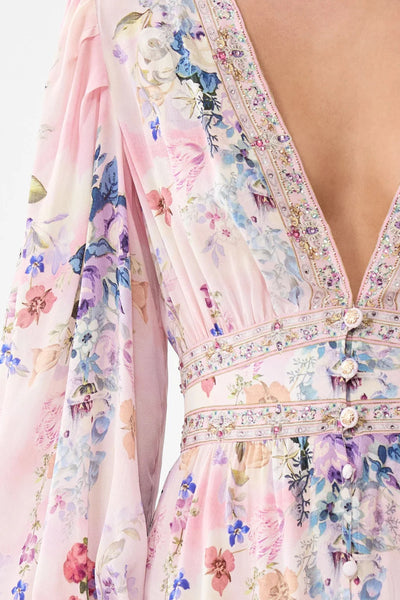 Button Front Frill Dress - Palatial Pastels