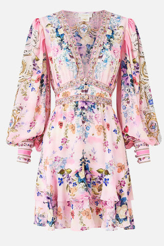 Button Front Frill Dress - Palatial Pastels