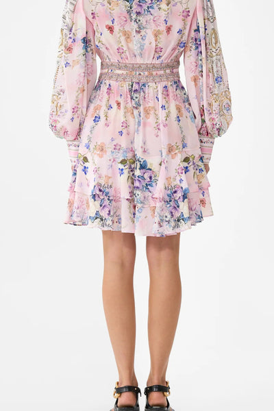 Button Front Frill Dress - Palatial Pastels