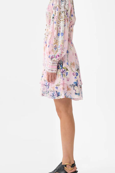 Button Front Frill Dress - Palatial Pastels