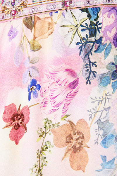 Button Front Frill Dress - Palatial Pastels