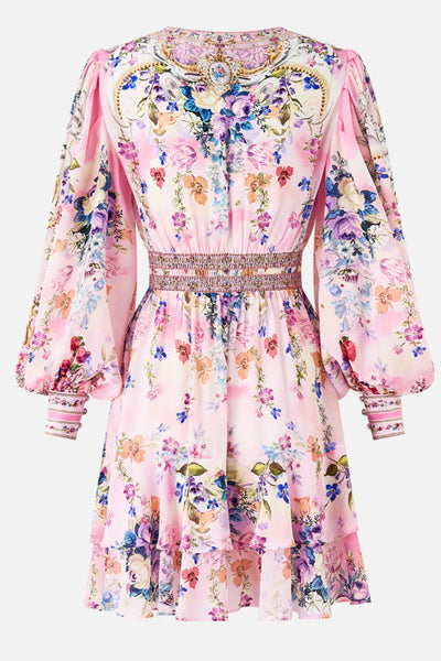 Button Front Frill Dress - Palatial Pastels