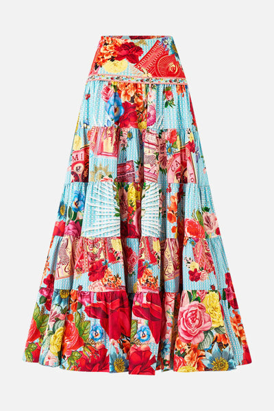 Papers and Curious Capers Jersey Spliced Tiered Skirt