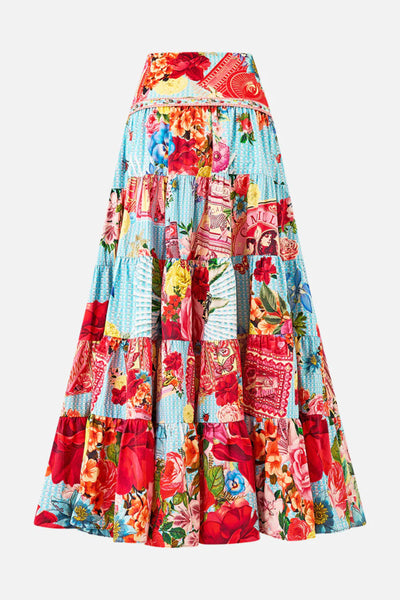 Papers and Curious Capers Jersey Spliced Tiered Skirt