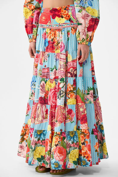 Papers and Curious Capers Jersey Spliced Tiered Skirt