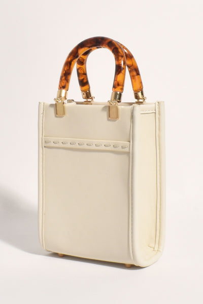 Penelope Resin Handle Mini Bag - Cream