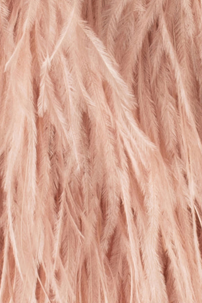 Penny Feathered Frame Bag - Nude