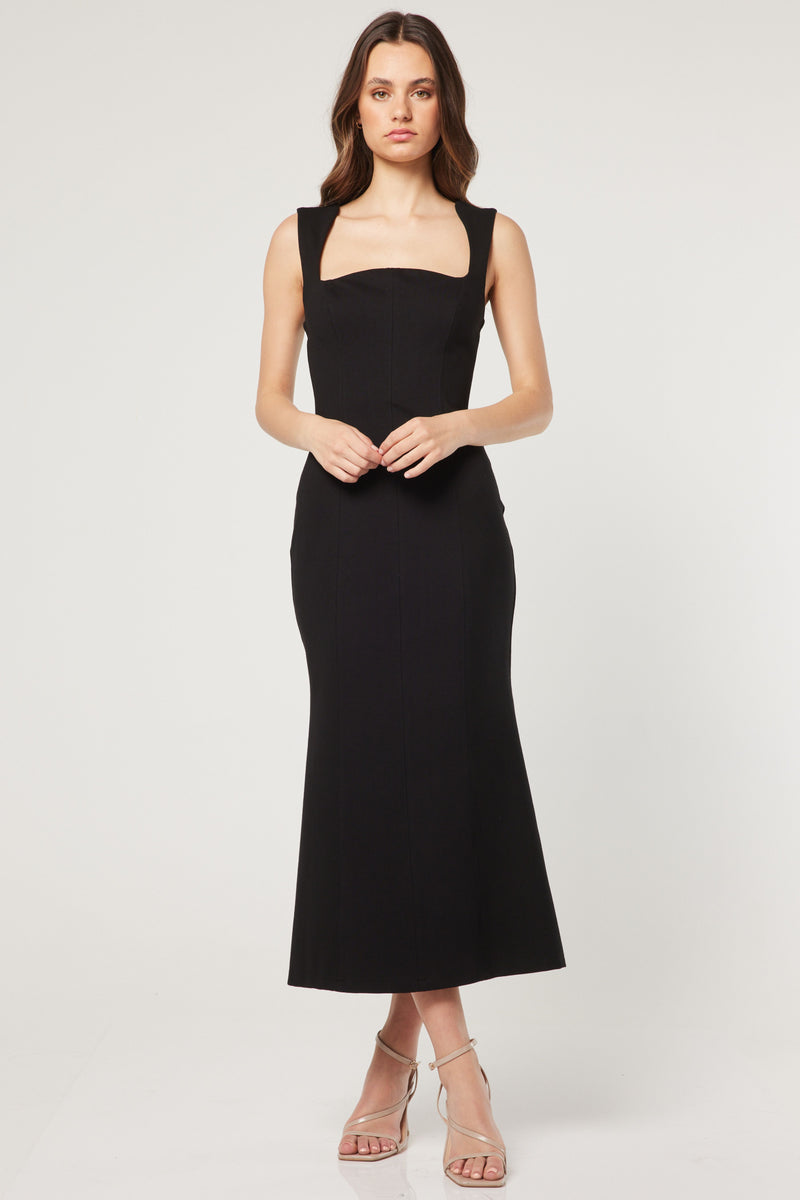 ELLIATT COLLECTIVE Perri Ponti Midi Dress - Black – Smoke & Mirrors ...