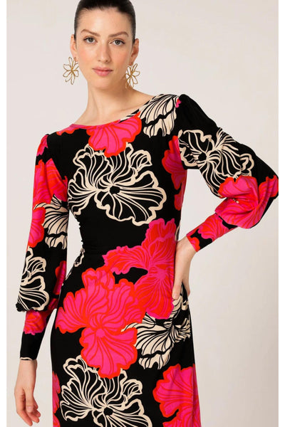 Pesquet Parrot Reversible Maxi Dress - Red Pink Black Floral