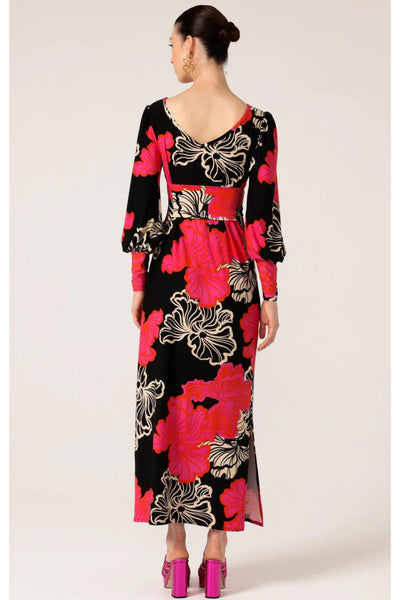 Pesquet Parrot Reversible Maxi Dress - Red Pink Black Floral