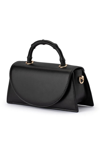 Phoebe Bamboo Handle Bag - Black