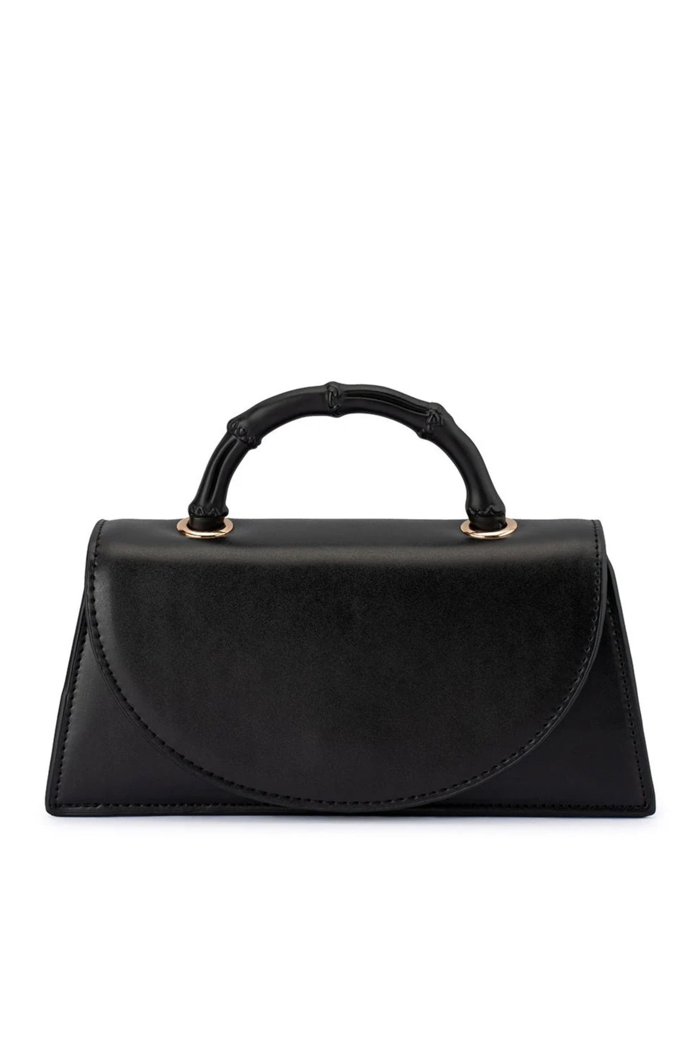 Phoebe Bamboo Handle Bag - Black