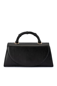 Phoebe Bamboo Handle Bag - Black