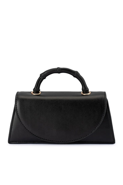 Phoebe Bamboo Handle Bag - Black