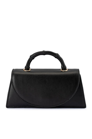 Phoebe Bamboo Handle Bag - Black