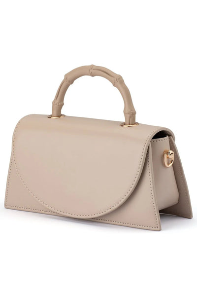 Phoebe Bamboo Handle Bag - Mink