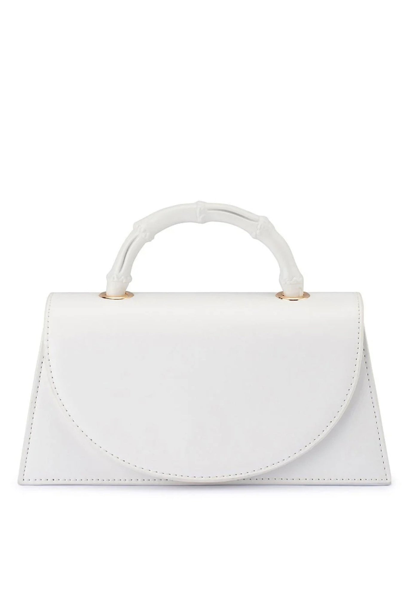 Phoebe Bamboo Handle Bag - White