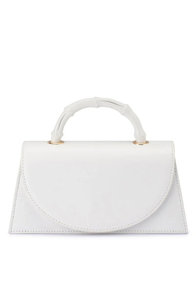 Phoebe Bamboo Handle Bag - White