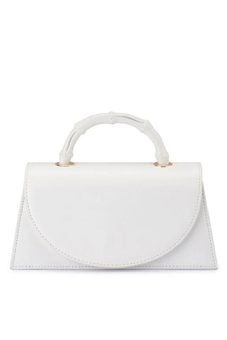 Phoebe Bamboo Handle Bag - White