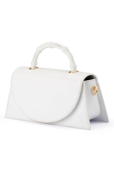 Phoebe Bamboo Handle Bag - White