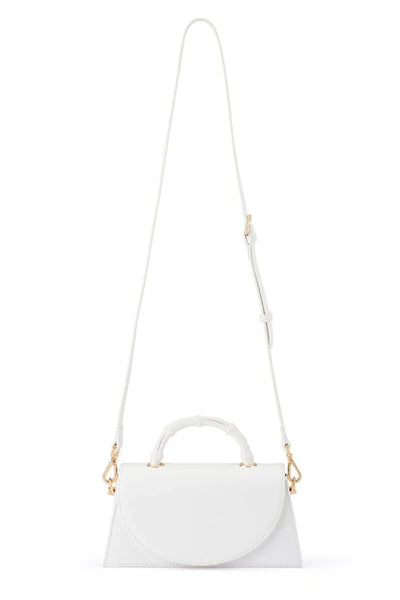 Phoebe Bamboo Handle Bag - White