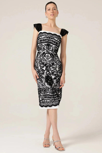 Pica Pica Dress - Black White Ribbon