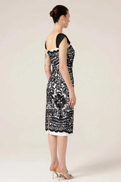 Pica Pica Dress - Black White Ribbon