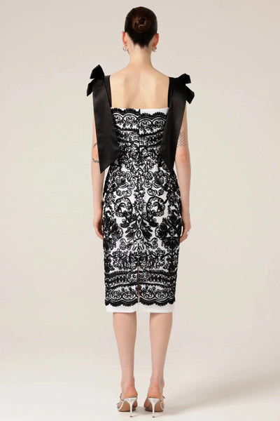 Pica Pica Dress - Black White Ribbon