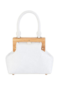 Piper Straw Top Handle Bag - White