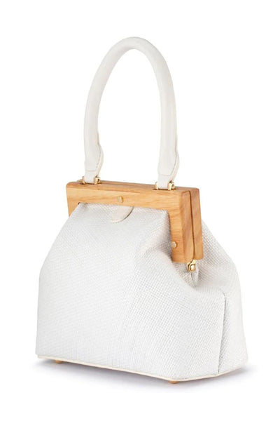 Piper Straw Top Handle Bag - White