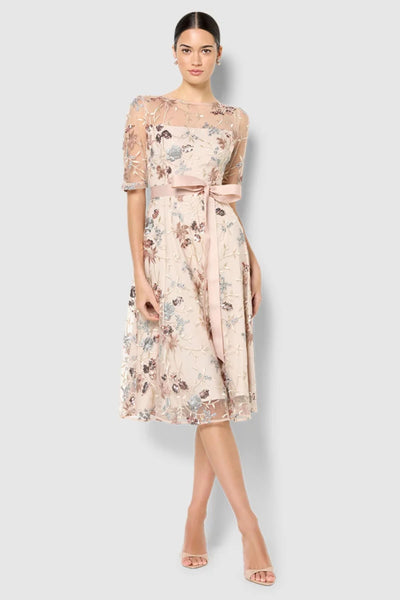 Pippa Mink Embroidered Dress - Neutral