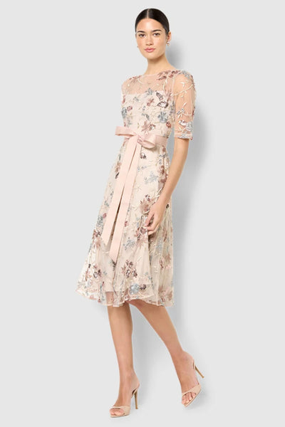 Pippa Mink Embroidered Dress - Neutral