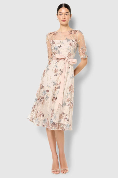 Pippa Mink Embroidered Dress - Neutral