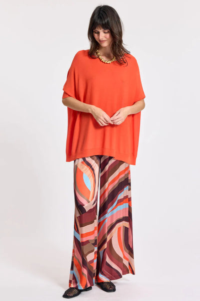Pom Oversize Sweater - Orange