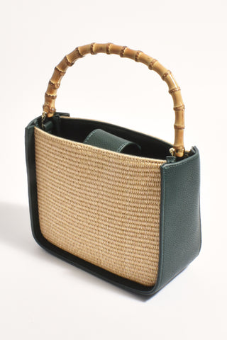 Poppi Bamboo Mini Handbag - Green