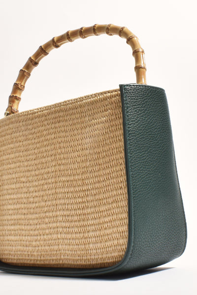 Poppi Bamboo Mini Handbag - Green