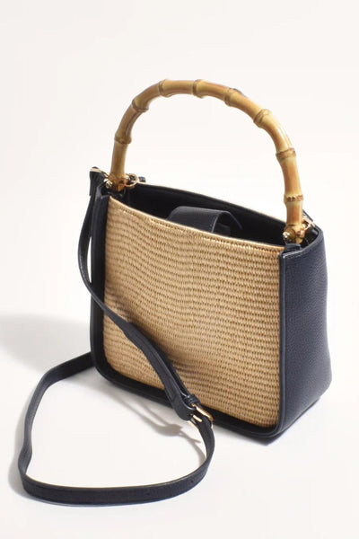 Poppi Bamboo Mini Handbag - Navy