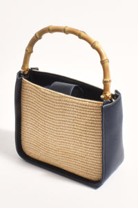 Poppi Bamboo Mini Handbag - Navy