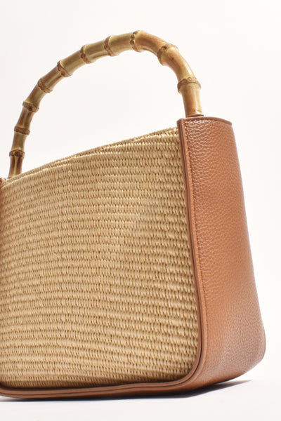 Poppi Bamboo Mini Handbag - Tan