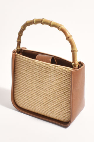 Poppi Bamboo Mini Handbag - Tan