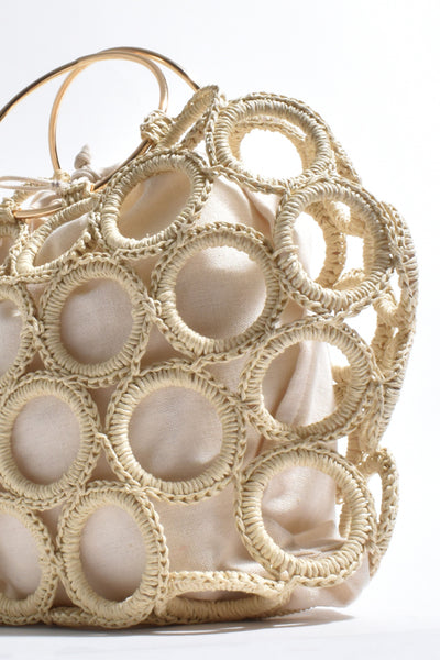 Posie Crochet Rings Bag - Natural