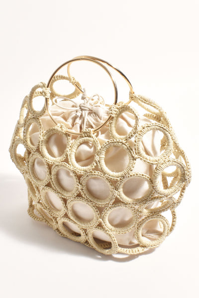 Posie Crochet Rings Bag - Natural