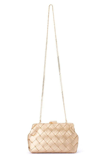 Quinn Woven Clutch - Gold