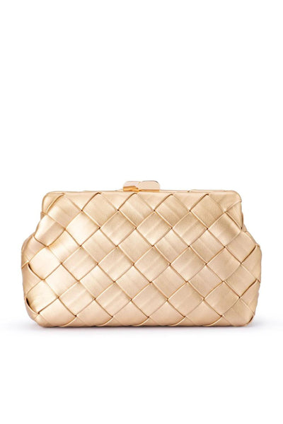 Quinn Woven Clutch - Gold