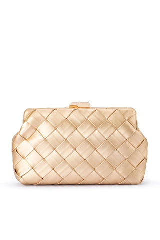 Quinn Woven Clutch - Gold